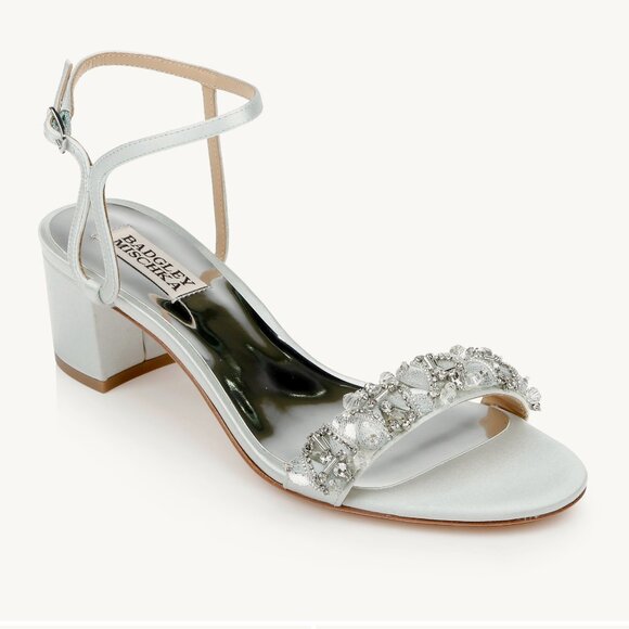 Worn Once - Badgley Mischka Tanessa Heeled Sandal, Soft Blue 9.5 - Picture 1 of 7